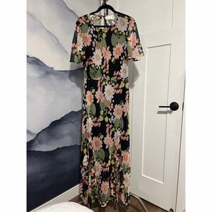ASOS Floral Black Maxi Dress